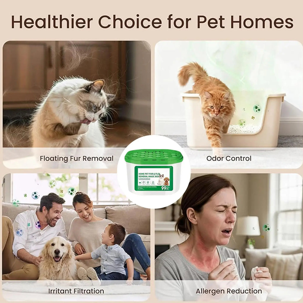 Pet Hair & Dust Remover Box Dehumidifying Air Purifier Reusable Indoor Cleaner for Home Office Bedroom Nursery Kitchen Hotel