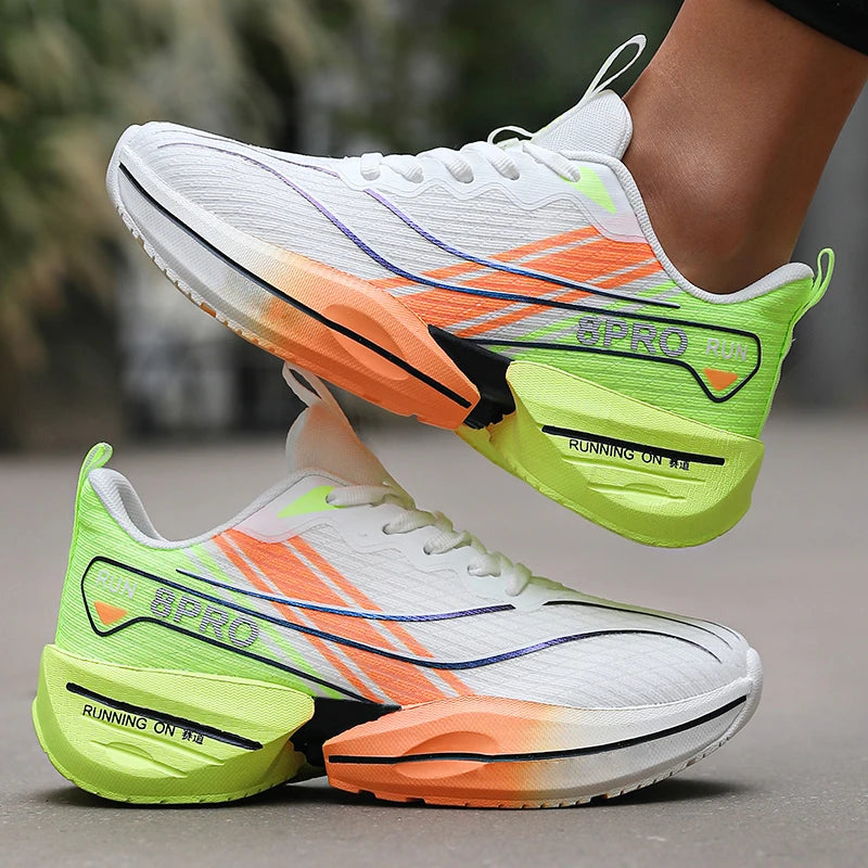 Men's Sports Running Shoes Breathable Lightweight Women's Carbon Plate Sports Anti Slip Tennis Shoes New 2025 Large Size 36 47