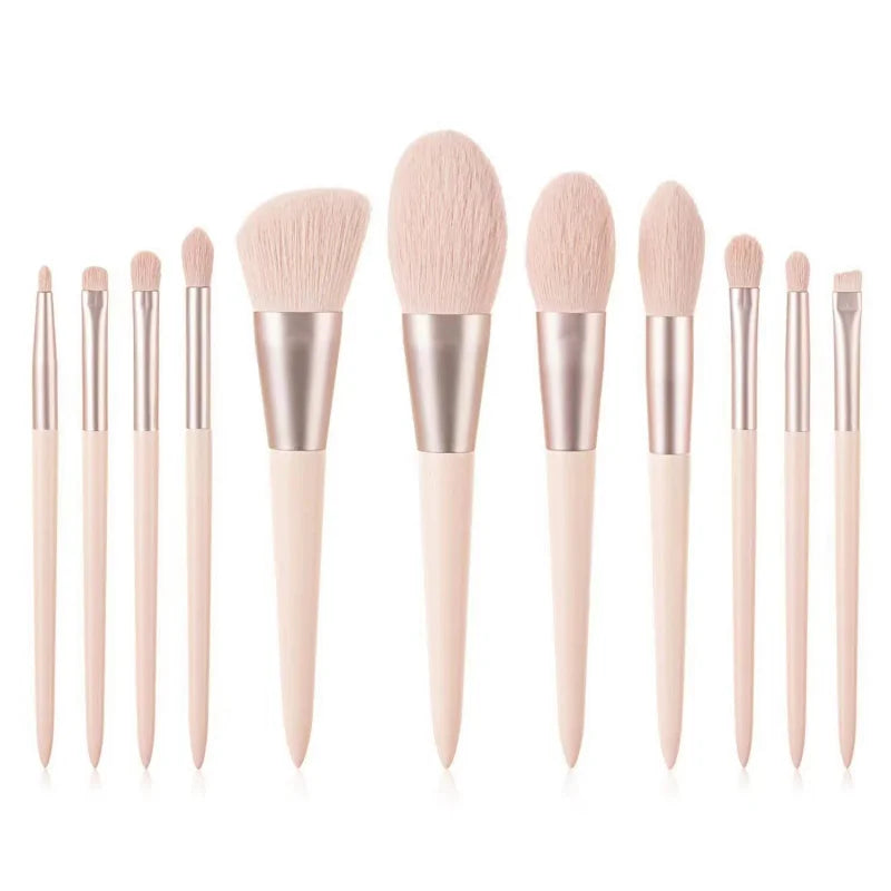 11Makeup brush set with soft bristles, blush brush, powder brush, complete set of beauty tools for setting makeup