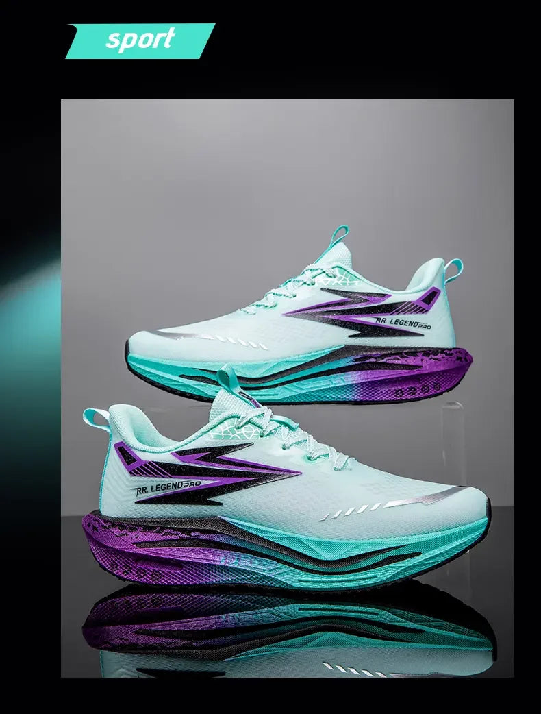 Sports and leisure shoes, men's shoes, marathon oversized air cushioned shoes, fly woven all season rubber, wear-resistant, anti