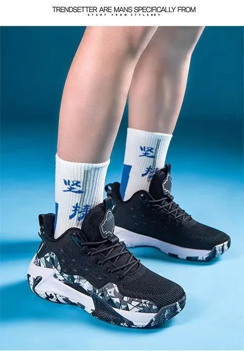 Men Basketball Shoes Breathable Cushioning Non-Slip Wearable High Quality Sports Shoes Gym Training Athletic Basketball Sneaker