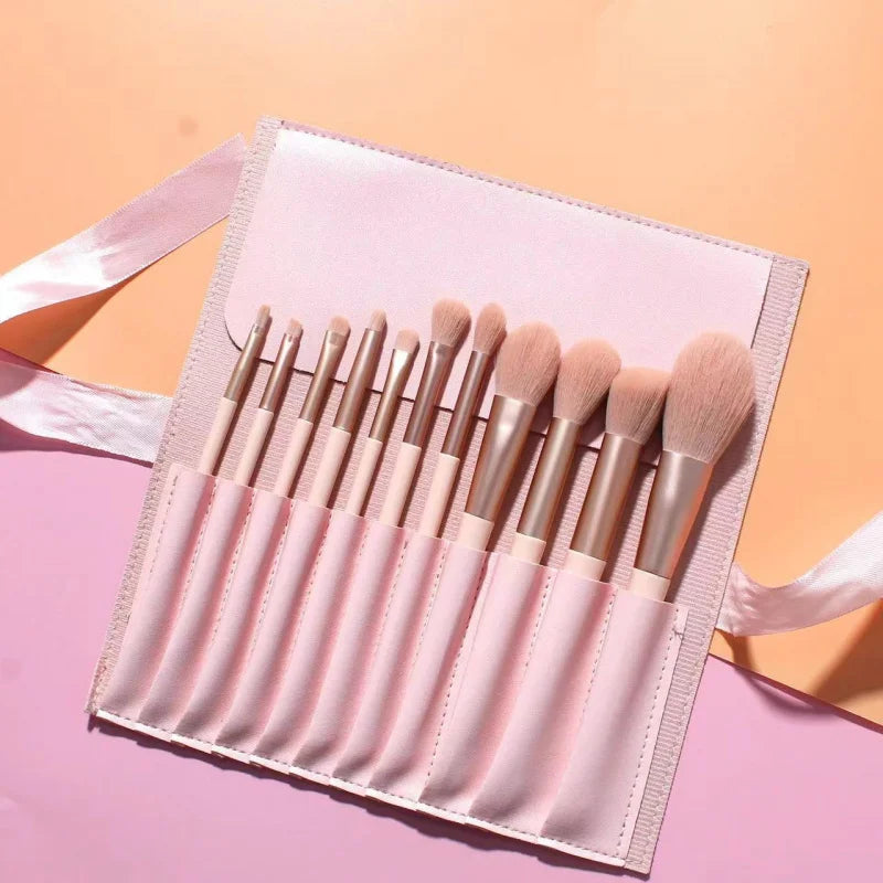 11Makeup brush set with soft bristles, blush brush, powder brush, complete set of beauty tools for setting makeup