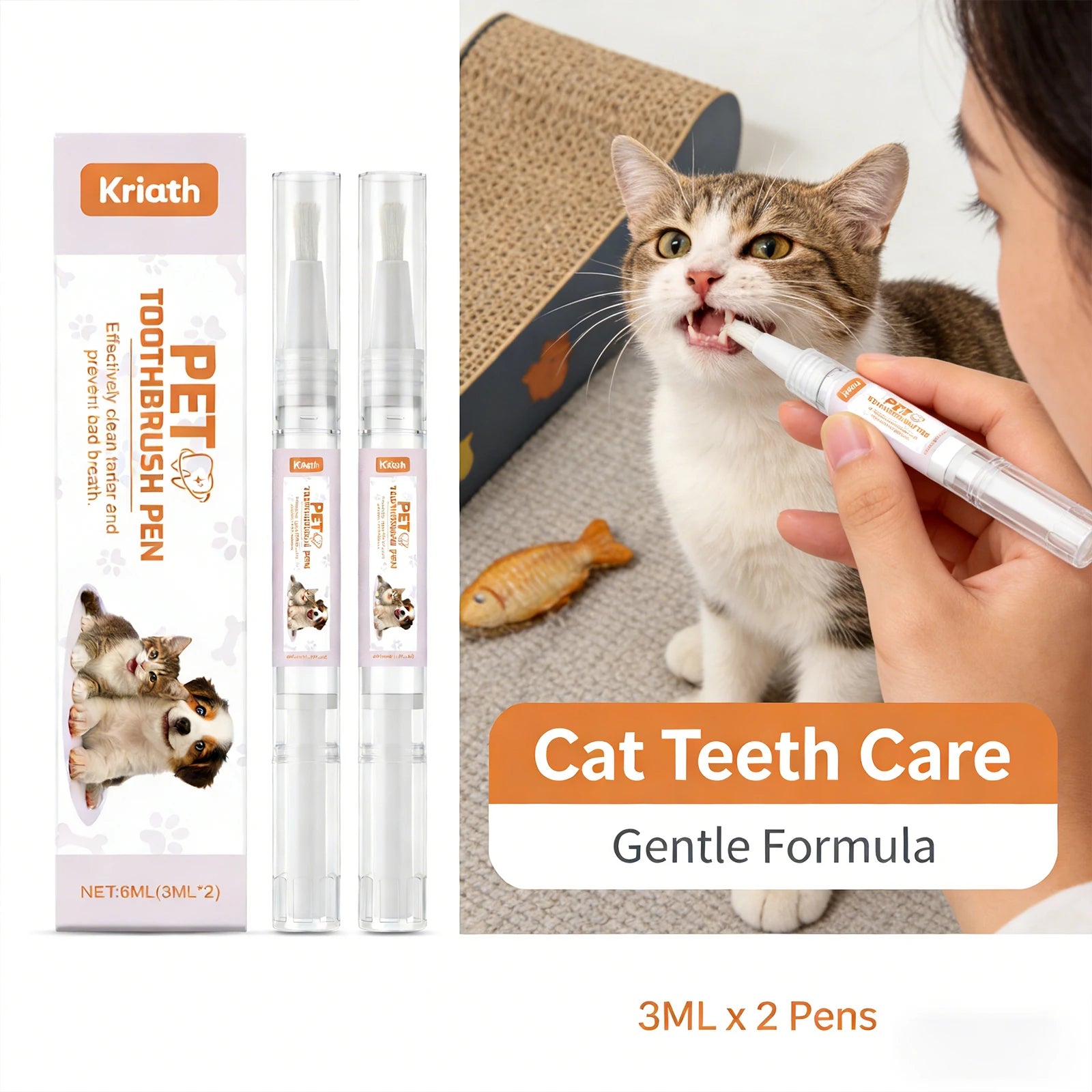 Pet Toothbrush Pen Thoroughly Cleaning Pet's Mouth Reduce Dental Plaque Accumulation Eliminate Oral Odors Pet Teeth Cleaning Pen