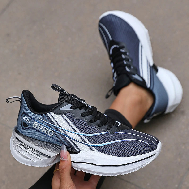 Men's Sports Running Shoes Breathable Lightweight Women's Carbon Plate Sports Anti Slip Tennis Shoes New 2025 Large Size 36 47