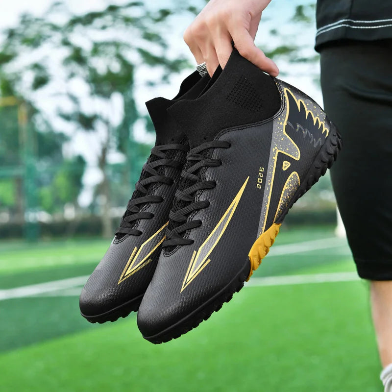 New Men Soccer Shoes Outdoor High Ankle Non-Slip Sports Shoes Ultralight Indoor Football Boots High-quality Futsal Non-Slip