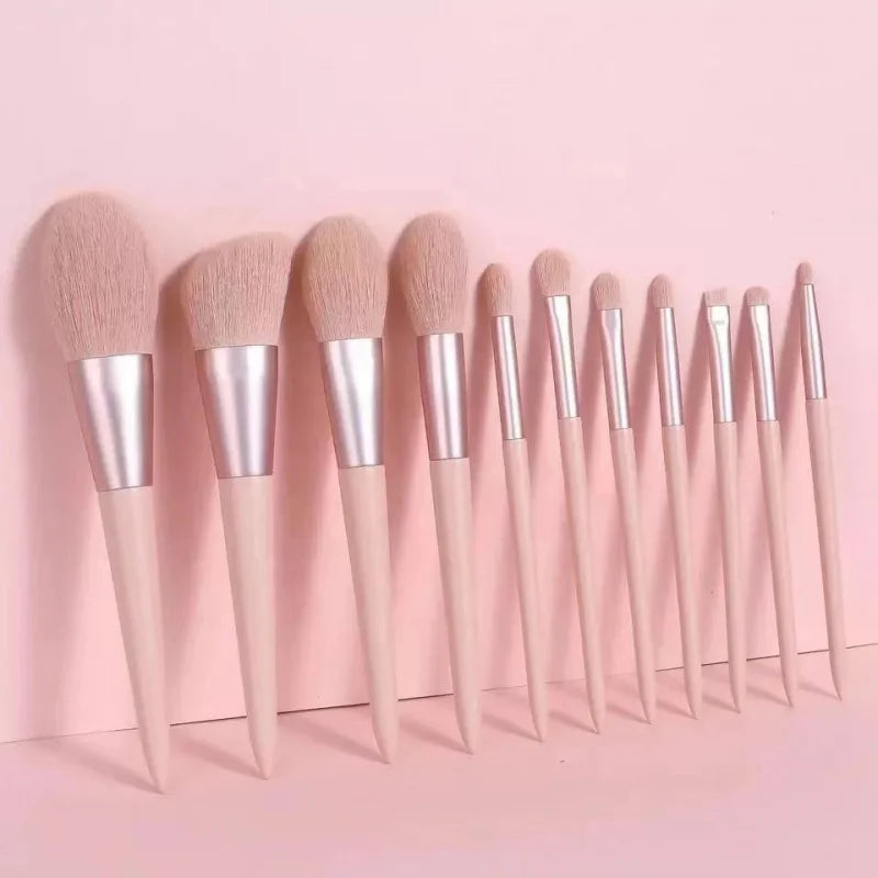 11Makeup brush set with soft bristles, blush brush, powder brush, complete set of beauty tools for setting makeup