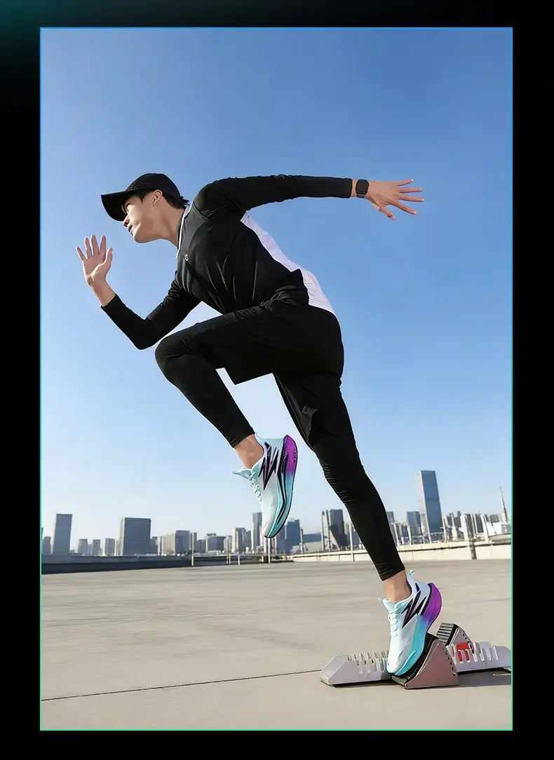 Sports and leisure shoes, men's shoes, marathon oversized air cushioned shoes, fly woven all season rubber, wear-resistant, anti