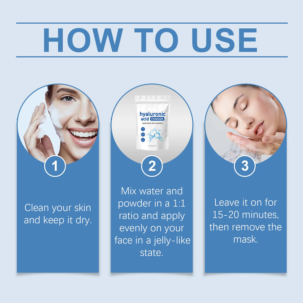 Hyaluronic Acid Facial Mask Powder Moisturize Firming Increase Skin Elasticity Repairing Keratin Brightening Facial Apply Mask