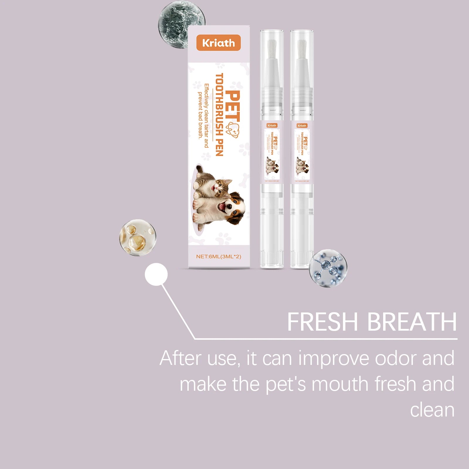 Pet Toothbrush Pen Thoroughly Cleaning Pet's Mouth Reduce Dental Plaque Accumulation Eliminate Oral Odors Pet Teeth Cleaning Pen