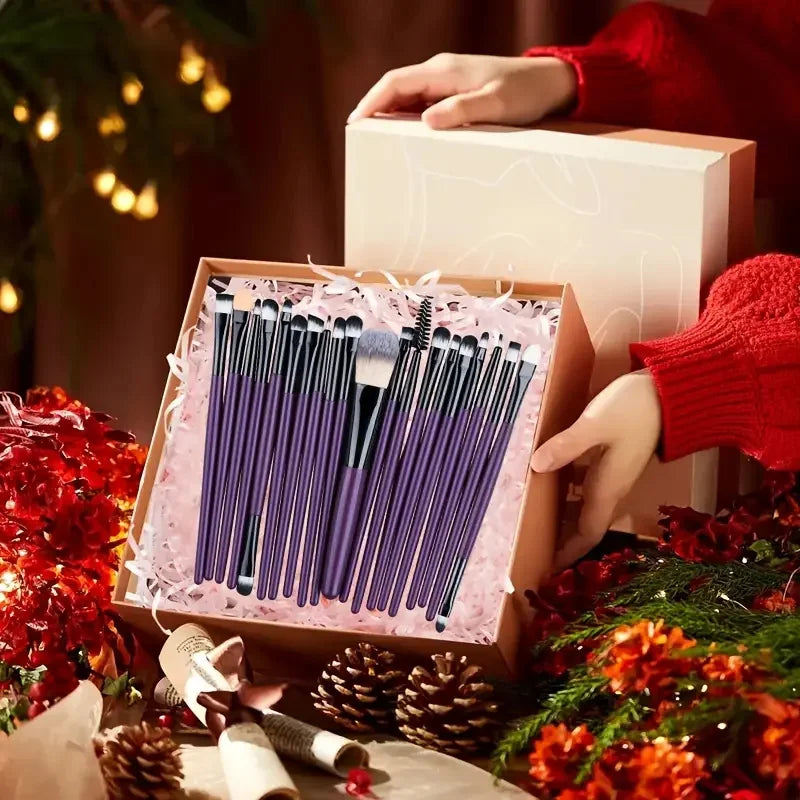 20Pcs Eye Makeup Brushes Set Detail Eyeshadow Brush Makeup Brush White Ultra Soft Eyeshadow Eyeliner Blending Makeup Tool