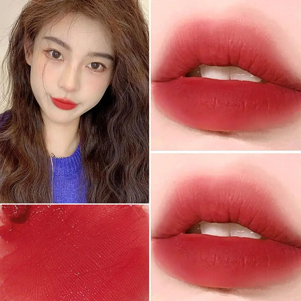 Candied Cherry Blossoms Pink Lip Glaze Velvet Matte Non-fading Lip Cream Mud Waterproof Lip Gloss Women Makeup