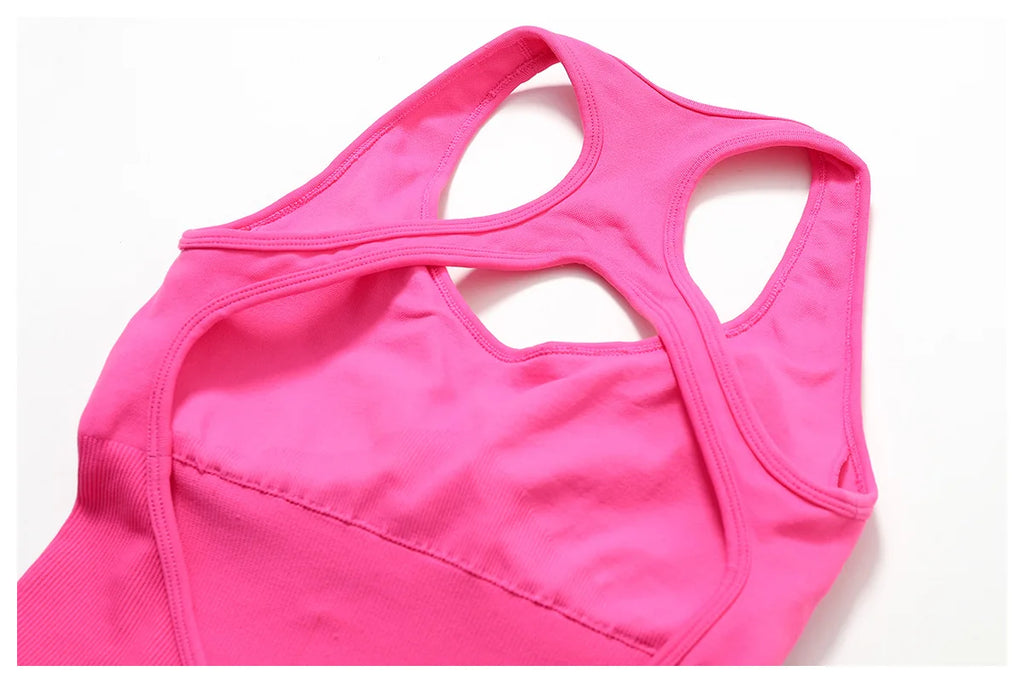 Seamless Gym Sport Short Jumpsuit Women Romper Hollow Backless Scrunch Sexy Monkeys One Piece Outfit Fitness Overalls Playsuit