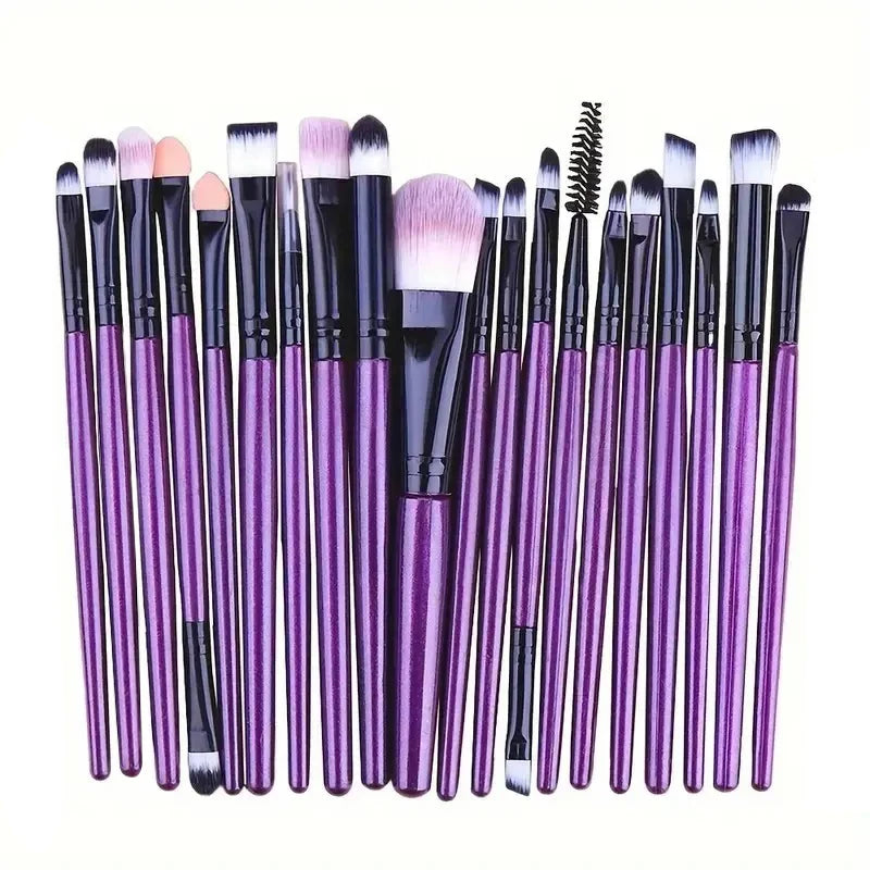20Pcs Eye Makeup Brushes Set Detail Eyeshadow Brush Makeup Brush White Ultra Soft Eyeshadow Eyeliner Blending Makeup Tool
