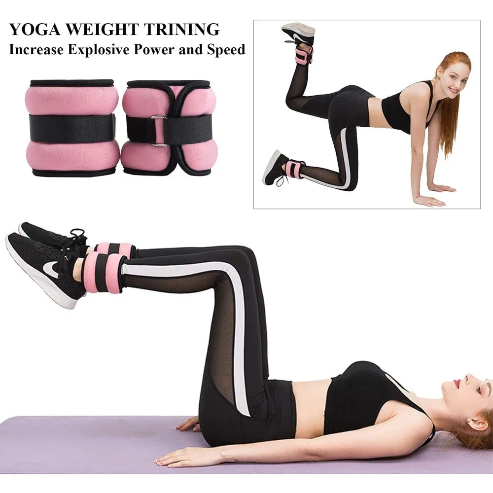 1Pair Adjustable Ankle Weights for Women Men,(0.5kg / 1kg Each Pack) Modularized Leg Wrist Weight Straps for Yoga,Running,Gym