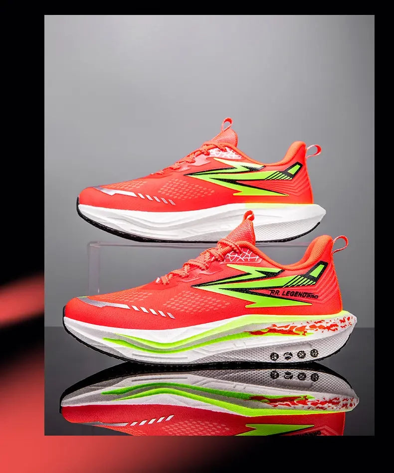 Sports and leisure shoes, men's shoes, marathon oversized air cushioned shoes, fly woven all season rubber, wear-resistant, anti
