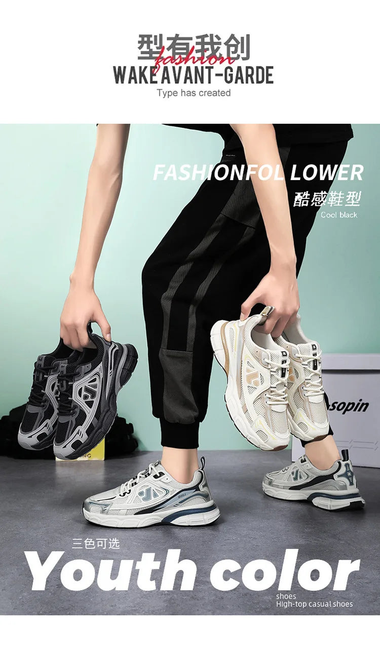 Shoes for Men Sneakers 2026 Fashion Breathable Sports Shoes Men Outdoor Running Shoes Lace Up Training Sneakers Tenis Masculino