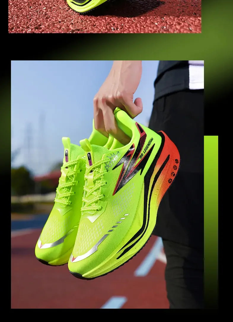 Sports and leisure shoes, men's shoes, marathon oversized air cushioned shoes, fly woven all season rubber, wear-resistant, anti