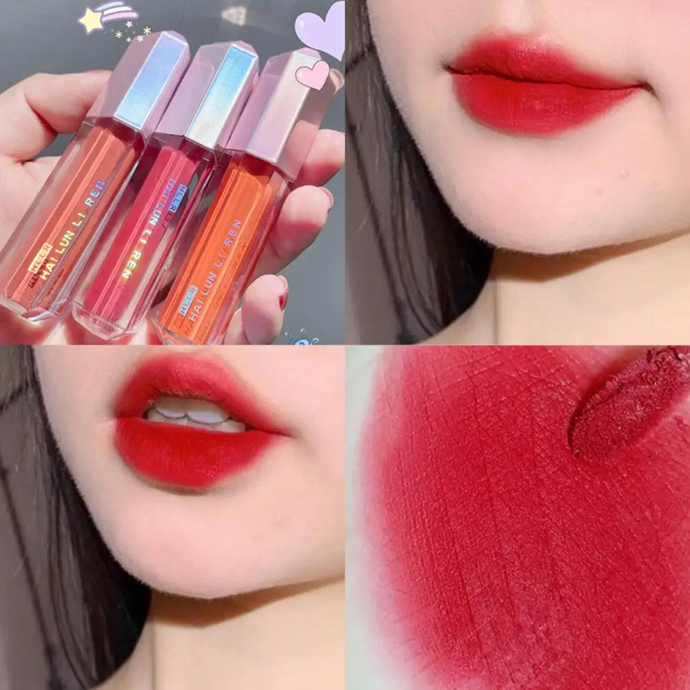Candied Cherry Blossoms Pink Lip Glaze Velvet Matte Non-fading Lip Cream Mud Waterproof Lip Gloss Women Makeup