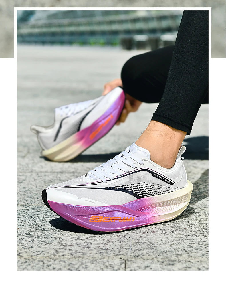 Running Shoes Men Carbon Plate Speciality Marathon Sports Breathable Lightweight Women's Comfortable Nonskid Leisure Sneakers