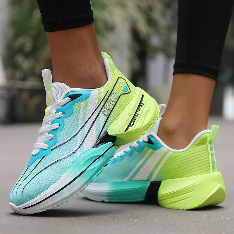 Men's Sports Running Shoes Breathable Lightweight Women's Carbon Plate Sports Anti Slip Tennis Shoes New 2025 Large Size 36 47