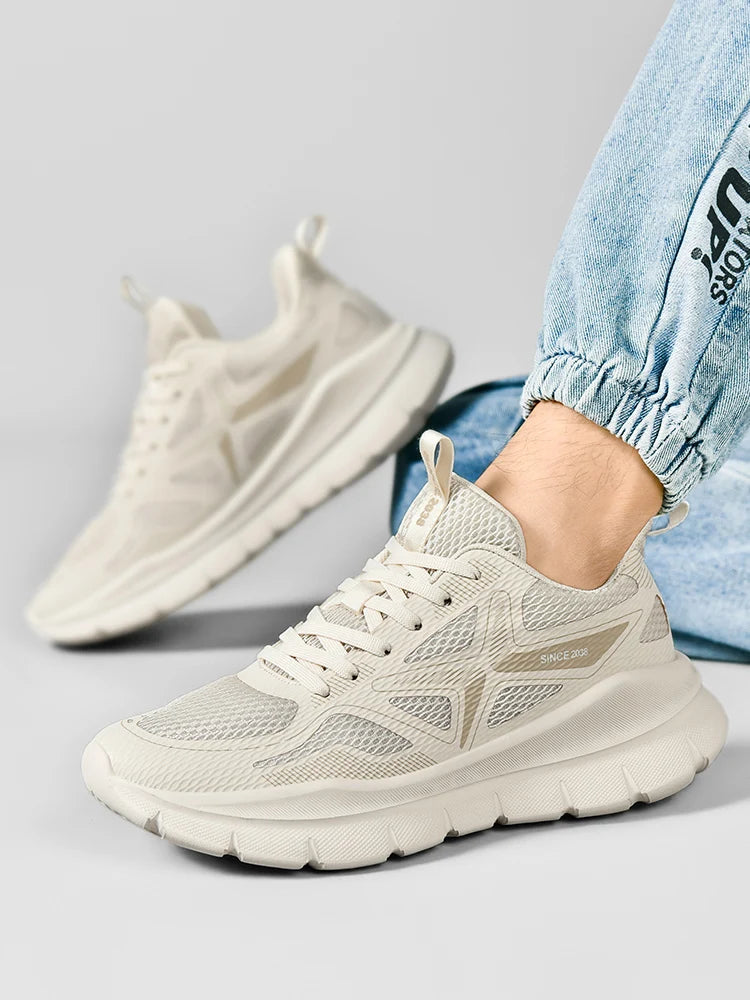 Men's Low-Top Sports Shoes Breathable Lightweight Comfortable Wear-Resistant Thick Bottom Versatile Fashionable Heightening Shoe