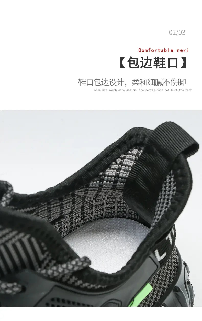 Sports Men's Running Shoes Summer New Classic Breathable Casual Running Breathable Mesh Shock-absorbing Black Tennis Shoes