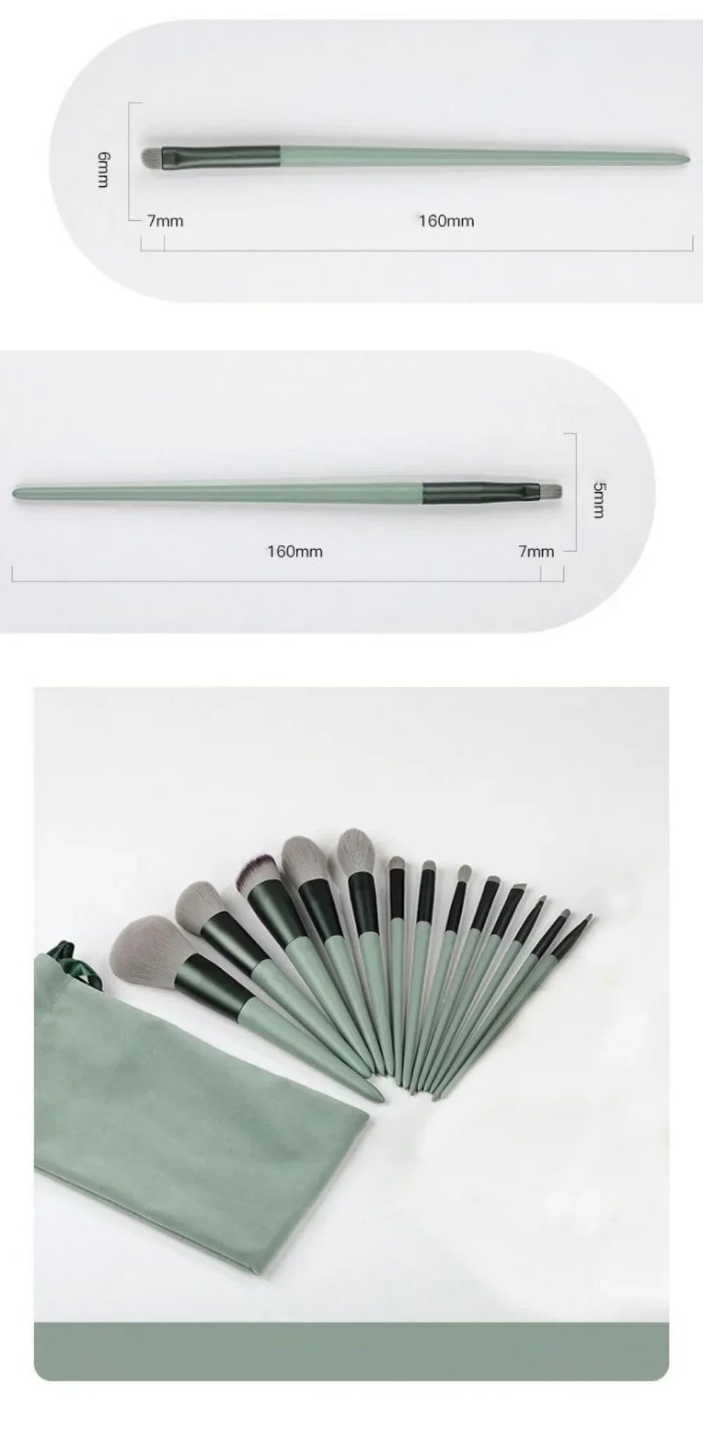 13 PCS Makeup Brushes Set Eye Shadow Foundation Women Cosmetic Brush Eyeshadow Blush Beauty Soft Make Up Tools Bag