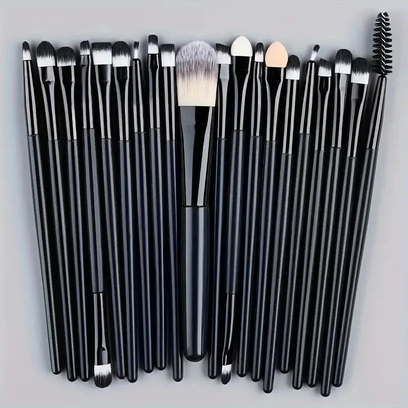 20Pcs Eye Makeup Brushes Set Detail Eyeshadow Brush Makeup Brush White Ultra Soft Eyeshadow Eyeliner Blending Makeup Tool