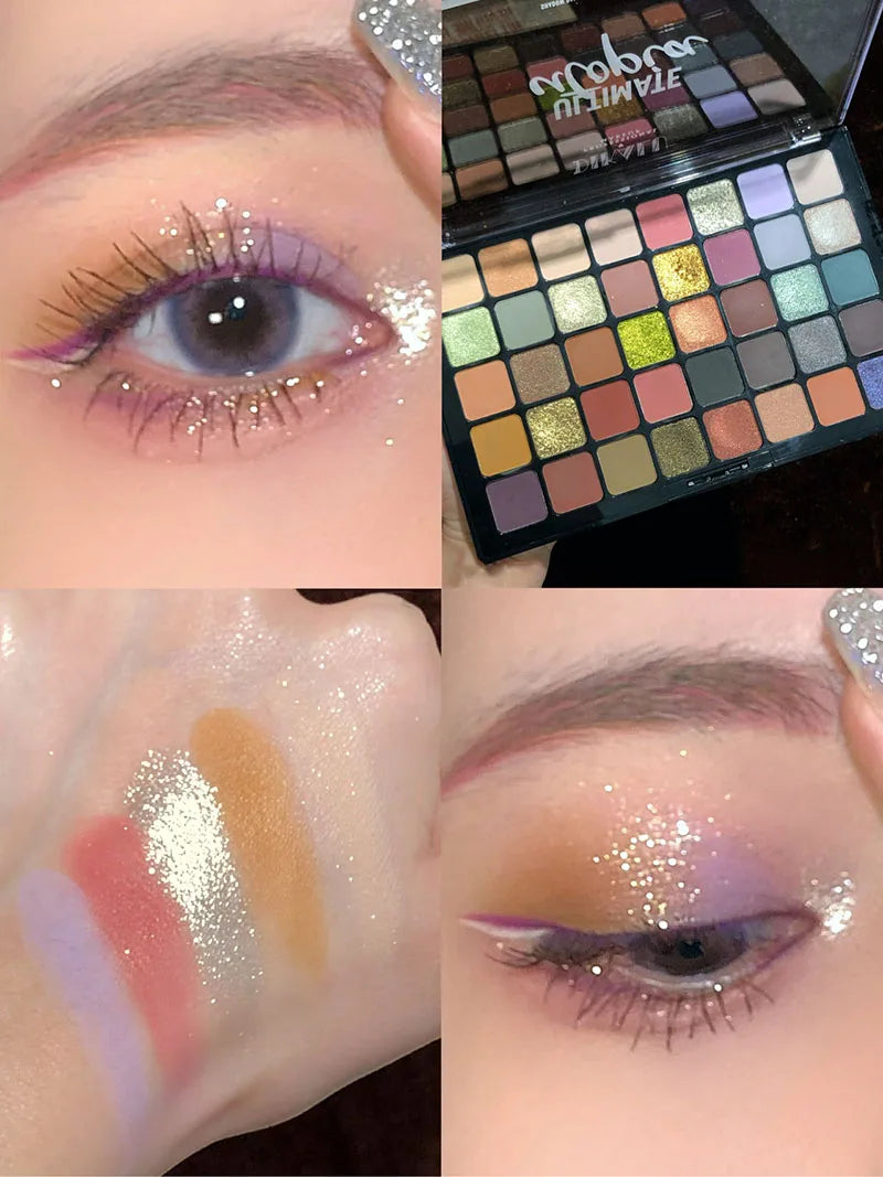 DIKALU 40 Color Eyeshadow Palette Utopia Queen Earth Pearl Matte Glossy Multi-Color Palette