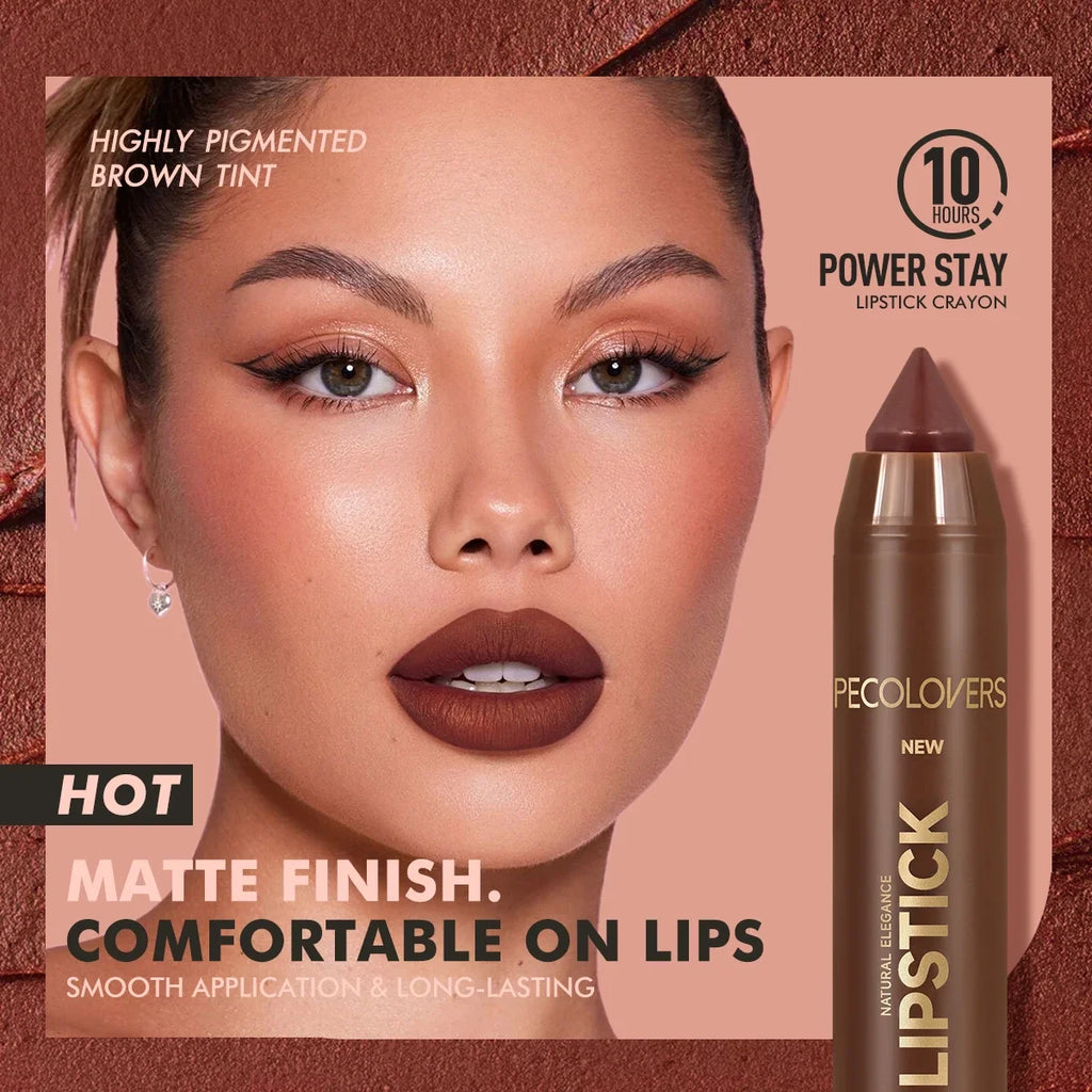 1PC Smooth Lipstick, Long Lasting, Waterproof, Color Rendering, Daily Use, Easy-Apply, Lip Makeup