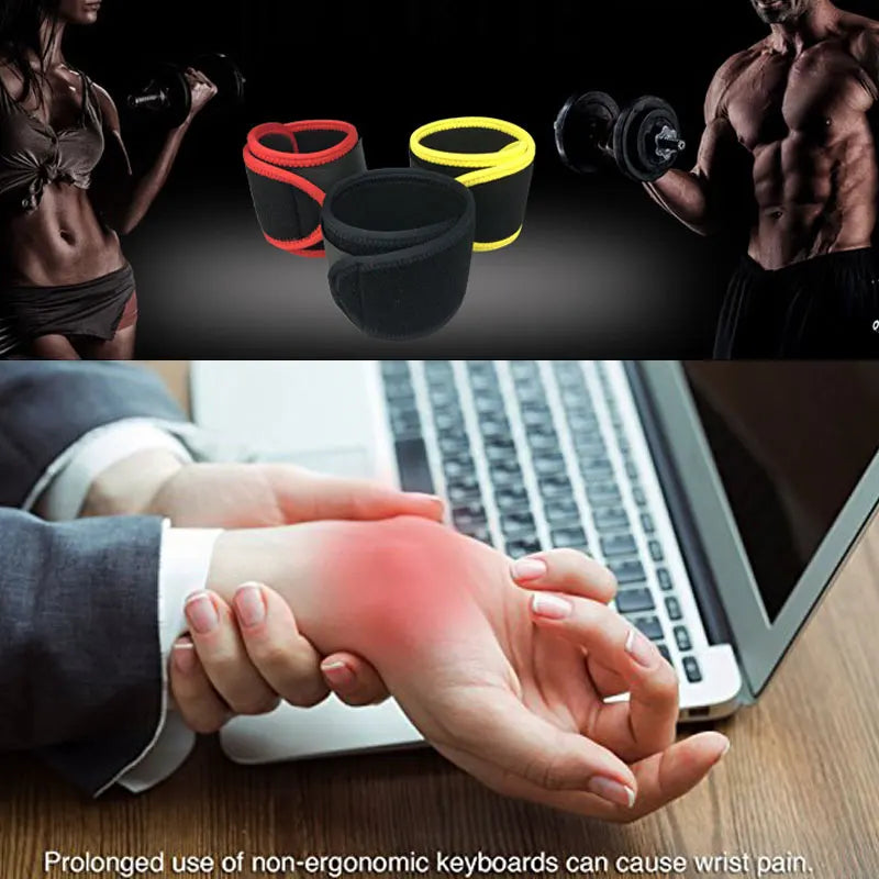GOMOREON 1Pcs Wrist Guard Band Brace Support Carpal Tunnel Pain Wraps Bandage Fitness Wristbands