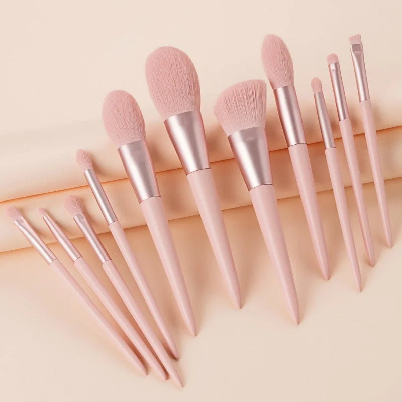 11Makeup brush set with soft bristles, blush brush, powder brush, complete set of beauty tools for setting makeup
