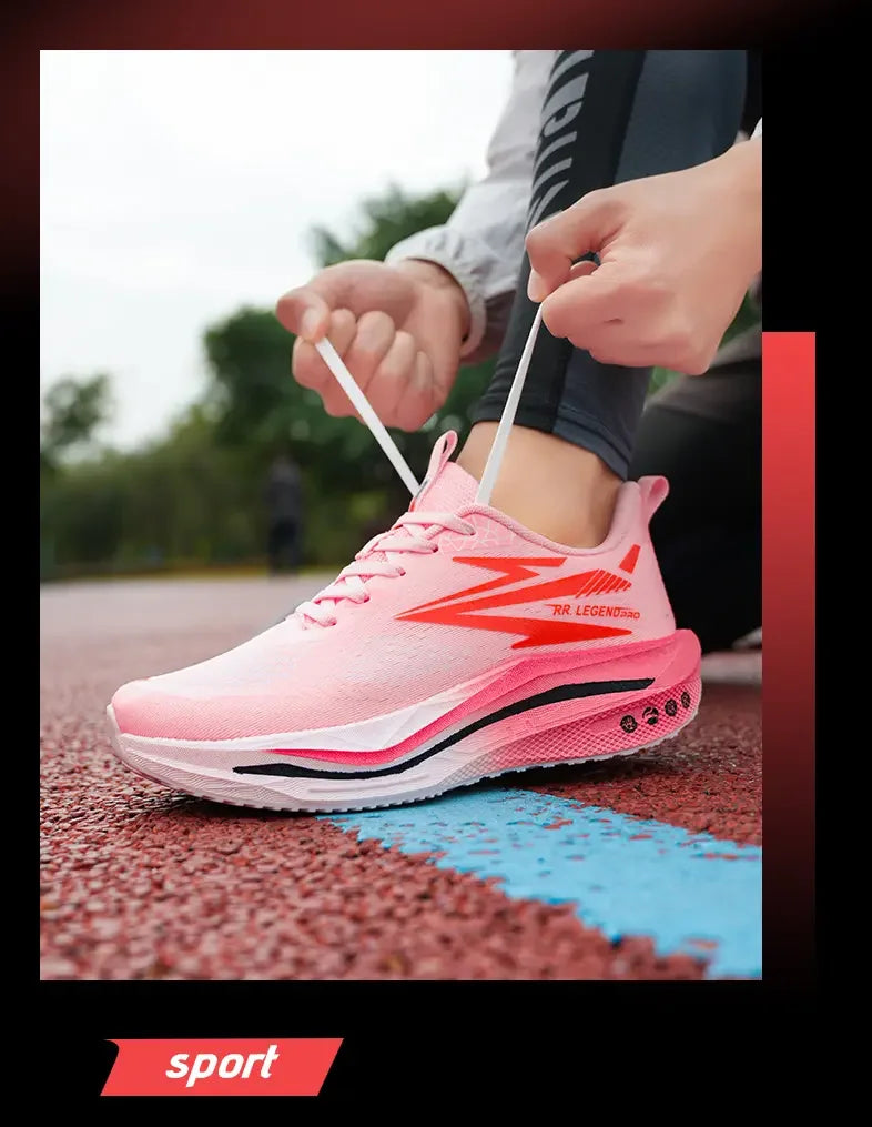 Sports and leisure shoes, men's shoes, marathon oversized air cushioned shoes, fly woven all season rubber, wear-resistant, anti