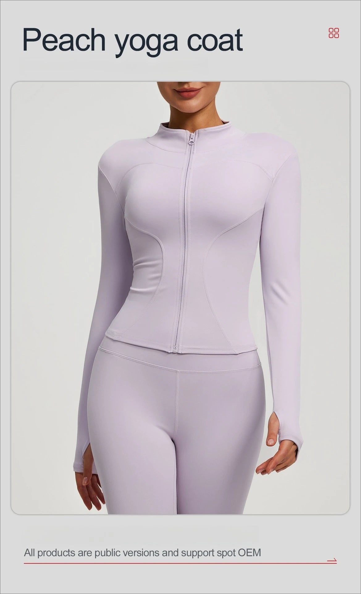 Slim Zipper Jacket Sports Jacket Women's Long Sleeved Tight Fitting Jacket Running Fitness Yoga Suit Top Peach Yoga Coat