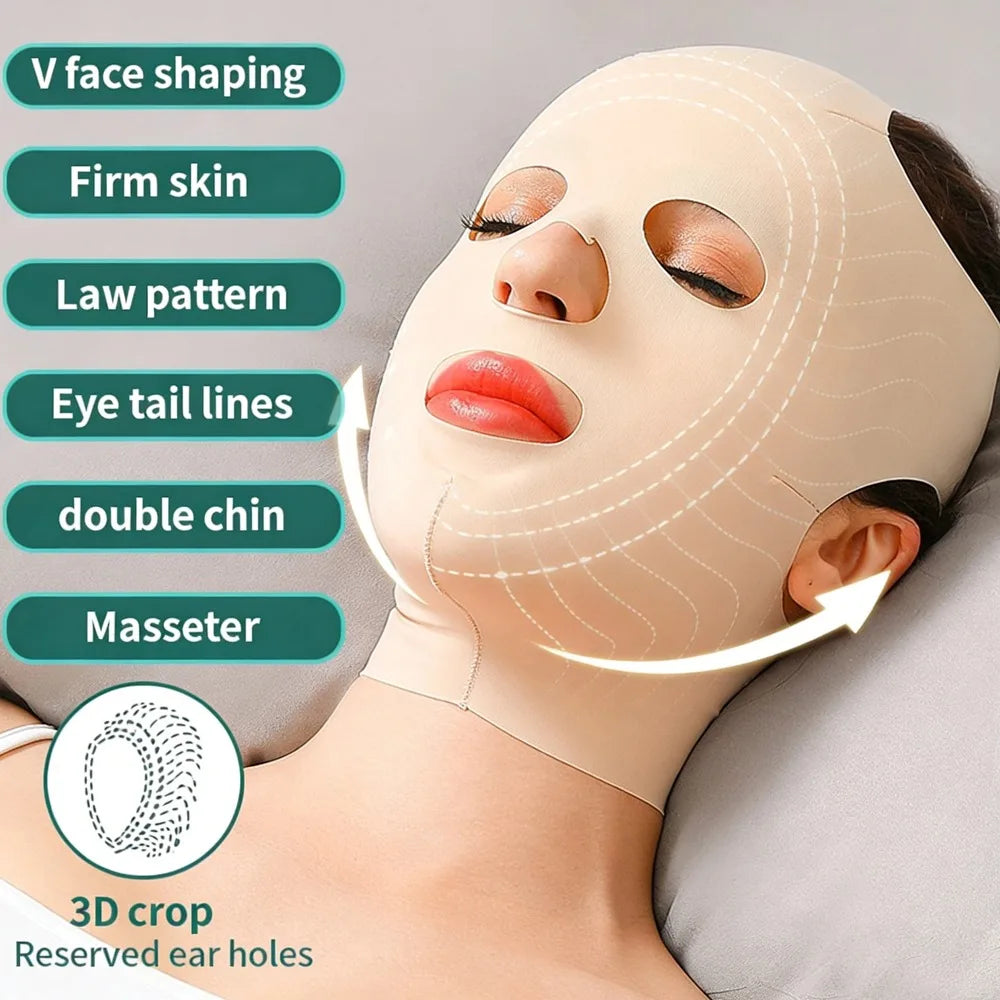3D Reusable Face Lifting Mask Breathable Beauty Women Anti Wrinkle Face Sleeping Slimming Full Lift V Mask Bandage Shaper