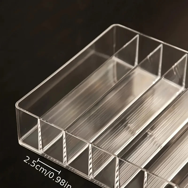 7 Slots Eyeshadow Palette Organizer Clear Acrylic Makeup Storage Rack Compact Powder Holder Drawer Divider for Cosmetics Bins